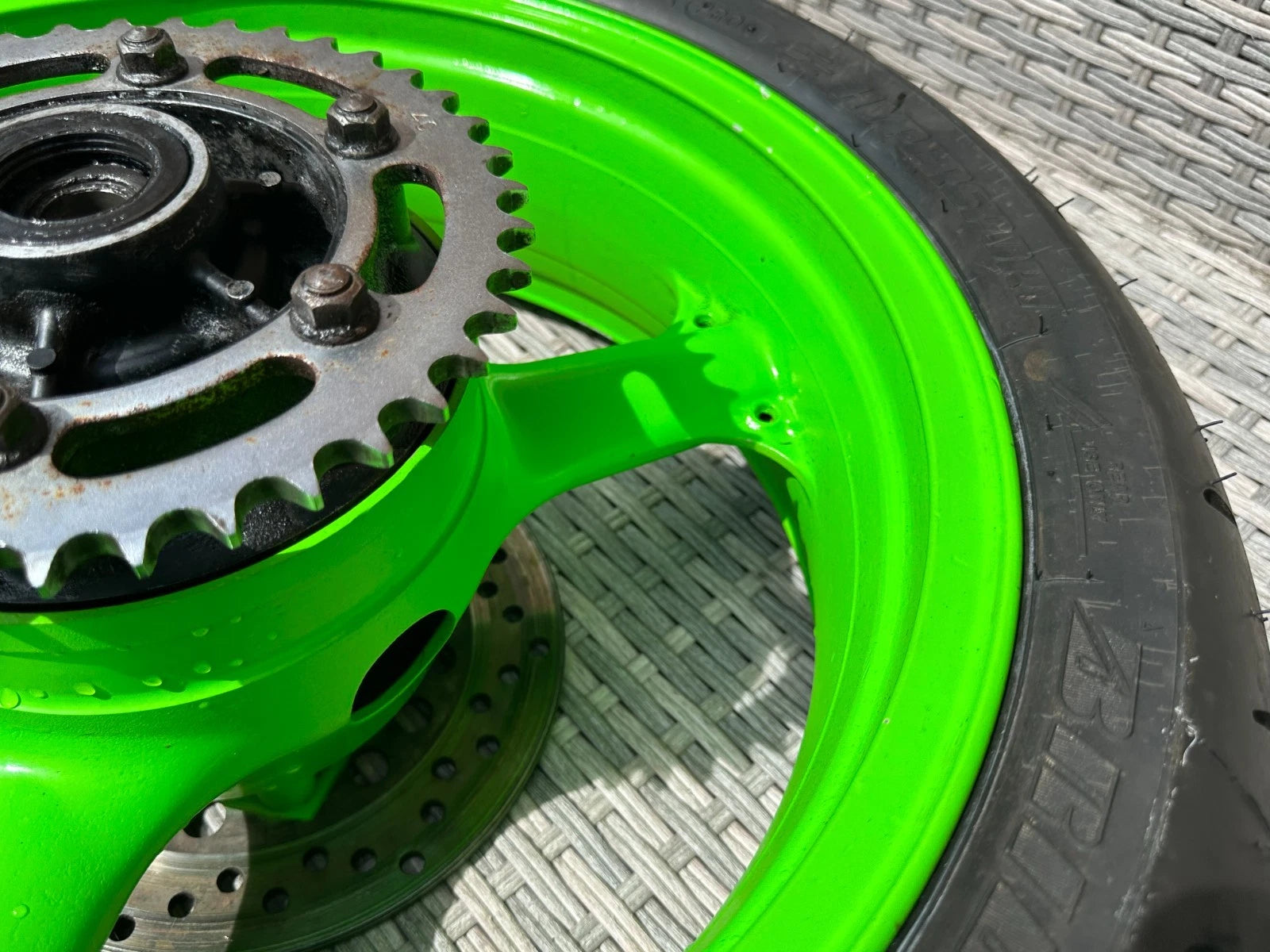 Kawasaki ZX600 VGC Rear Wheel + Disc Sprocket Good Bridgestone Tyre ZXR ZX600R Used