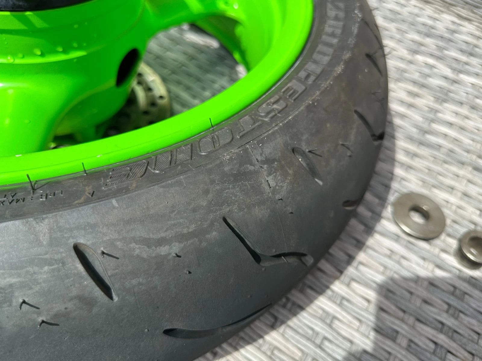 Kawasaki ZX600 VGC Rear Wheel + Disc Sprocket Good Bridgestone Tyre ZXR ZX600R Used