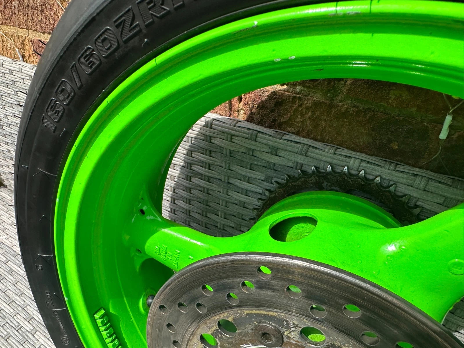 Kawasaki ZX600 VGC Rear Wheel + Disc Sprocket Good Bridgestone Tyre ZXR ZX600R Used